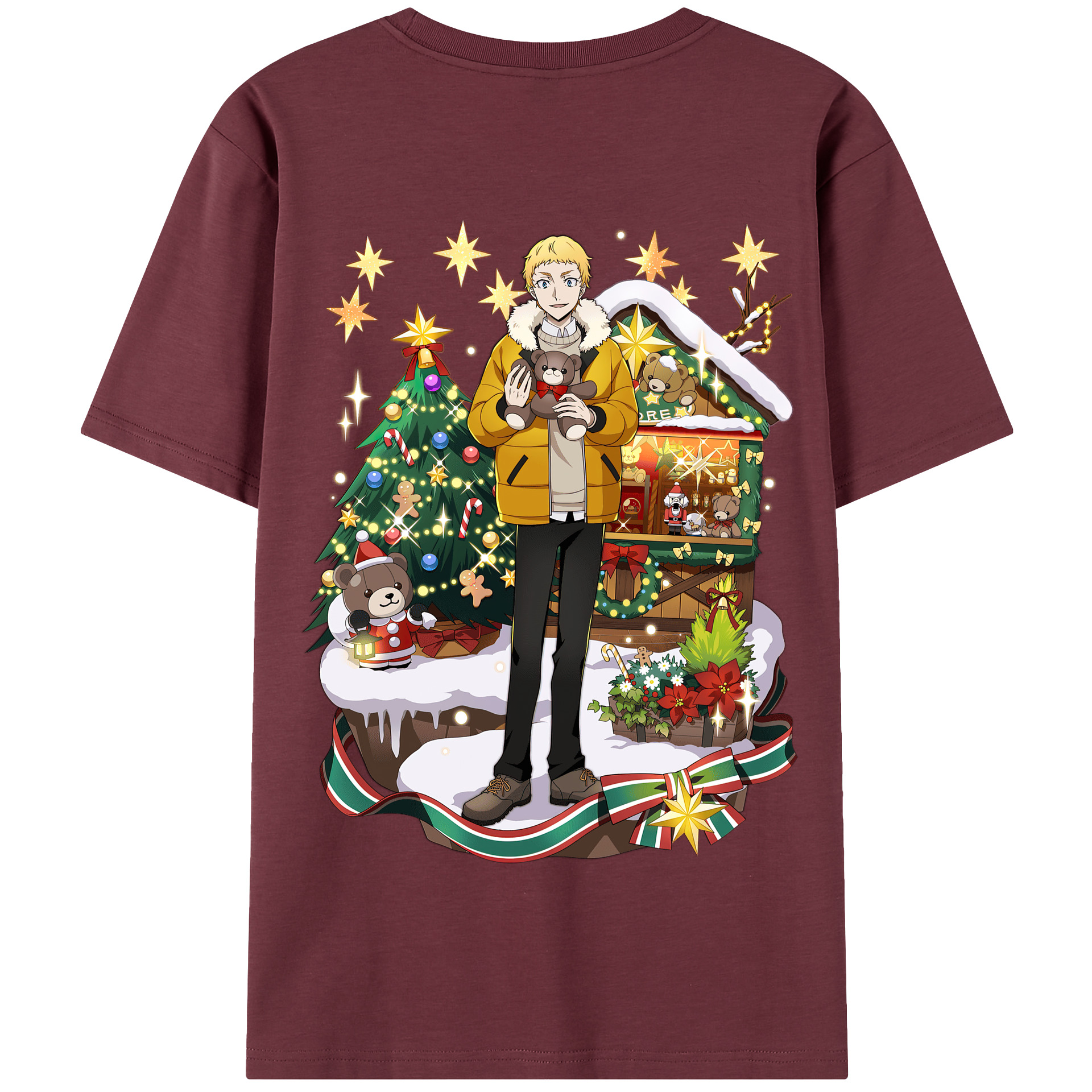 （画像用） 文豪ストレイドッグス Bungo Stray Dogs 綿100％半袖Tシャツ（背面プリント）